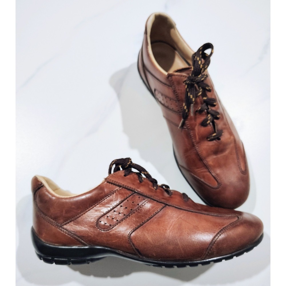 Vtg Allen Edmonds Peyton Sneakers Leather Shoes USA Made 7.5 M Brown - Picture 3 of 7